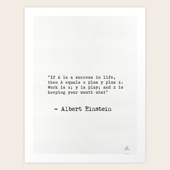 Albert Einstein great quote 5 Art Print by wildpaperzero | Society6