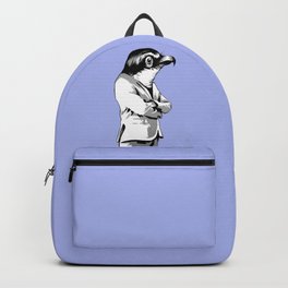 Bird Man Backpack | Head, Birdart, Original, Bird, Artprint, Acrylic, Black And White, Animalart, Streetart, Birdpainting 