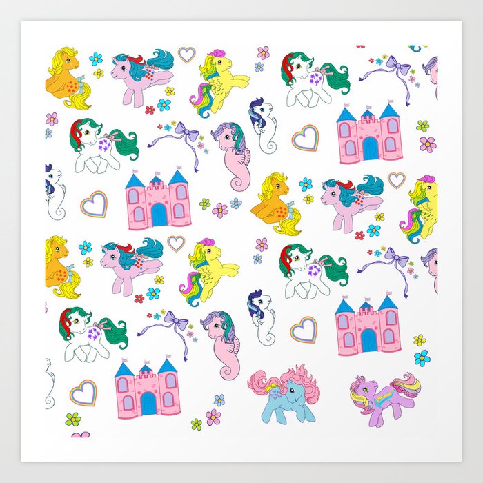 G1 My Little Pony Pattern Art Print By Gertee Society6