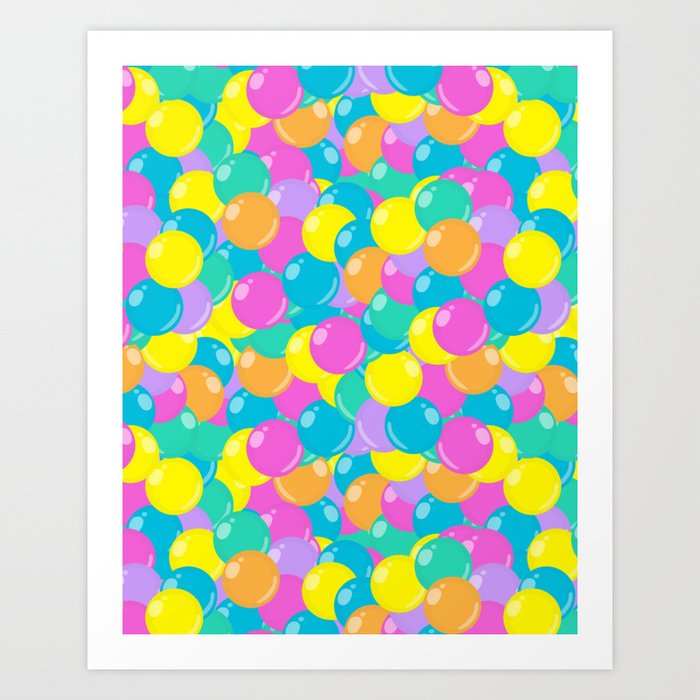 Pastel Rainbow Round Candy Ball Pit Art Print by Avenie Society6