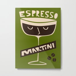 Espresso Martini Metal Print | Cream, Mixologist, Homebar, Graphicdesign, Alcohol, Coffee, Collegegift, Black, Birthday, Housewarminggift 