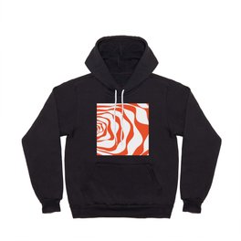 Ebb and Flow 4 - Orange and White Hoody | Waves, Bright, Laec, Stripes, Striped, Orange, Digital, Abstract, Ripples, Water 