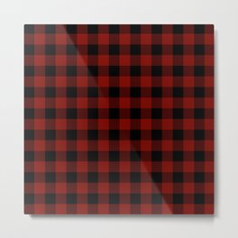 Vintage New England Shaker Large Barn Red Buffalo Check Plaid Metal Print | Oldfashioned, Red, Darkred, Dark, Oldfashionedshaker, Barn, Oldshakervillage, Shakervillage, Redpaint, Oldshaker 
