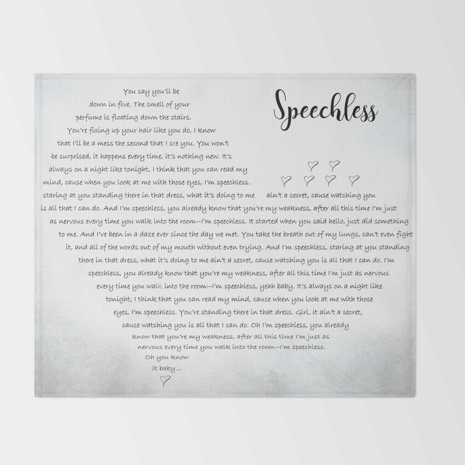 Speechless Dan Shay Inspired Lyric Art Print Song Lyrics