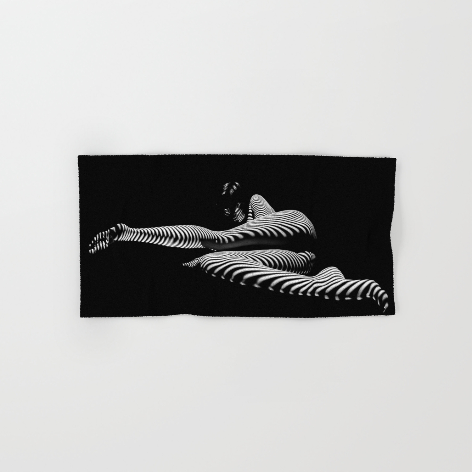8428 Kma Bw Art Nude Abstract Zebra Stripe Woman Long Legs Hand