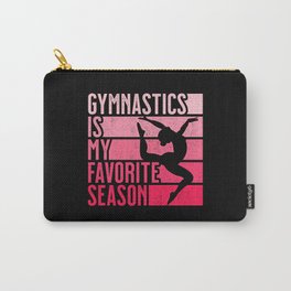 Distressed Girls Vintage Gymnastics Is My Favorite Season Carry-All Pouch | Girls, Apparel, Distressed, Vintage, Retro, Graphicdesign, Favorite, Season, Team, Gymnastics 