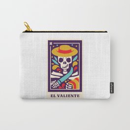 El Valiente Muertos Mexican Lottery Carry-All Pouch | Sugar Skull, Mexican Lottery, Brave Man, Calavera, Skeleton, Graphicdesign, Candy Skull, Mexican, Mexico, Sugar Skulls 