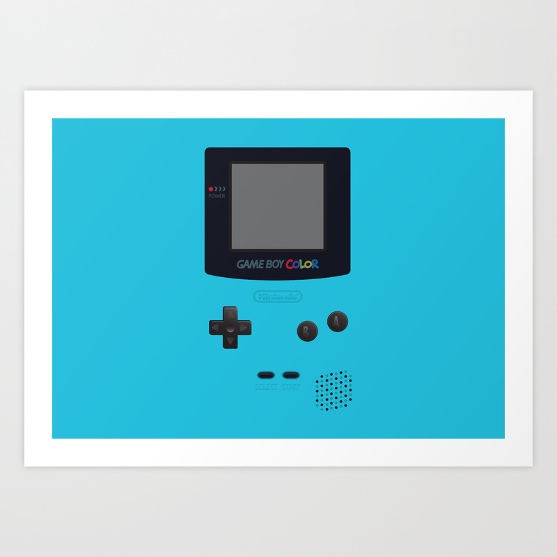 Wallpaper Gameboy Color Light Blue Version Art Print By Cedricstouati For Android Free