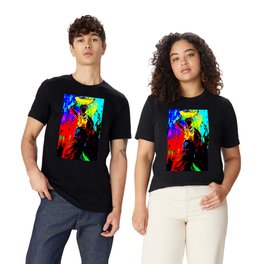 African Lady Carrying Fruit, Abstract Print T-shirt