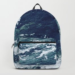 SURGE Backpack | Turquoise, Maine, Waves, Vacationland, Ocean, Blue, Pattern, Abstract, Beach, Minimalism 