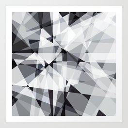 black and white multipolygon Art Print