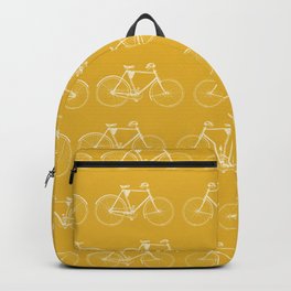 Saffron-Yellow Vintage Bicycle Pattern Backpack | Saffronyellow, Bikepattern, Bicycle, Vintagebicycle, Bicyclepattern, Forcyclists, Graphicdesign, Cycle, Saffron, Biking 