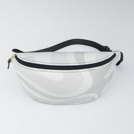 Modern Retro Liquid Swirl Abstract in Pale Grey Fanny Pack