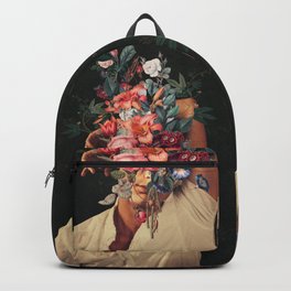 Roses Bloomed every time I Thought of You Backpack | People, Man, Digitalcollage, Curated, Alone, Popart, Red, Frankmoth, Dark, Leaves 