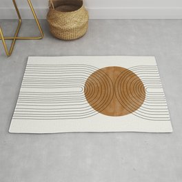 Abstract Flow Rug | Circle, Graphicdesign, Line Art, Abstract, Arch, Wall Art, Simple, Retro, Geometric, Woodblock 