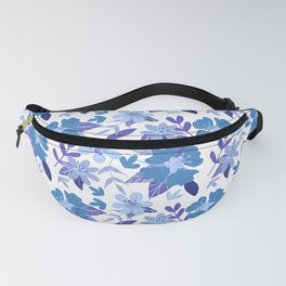 Hibiscus Flowers in Blue Fanny Pack