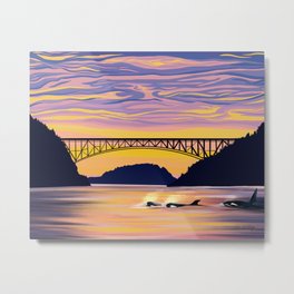 Orcas in Deception Pass Metal Print | Landscape, Gifts For Her, Orca, Sea, Washington, One, Digital, Gifts For Him, Gifts, Orcas 