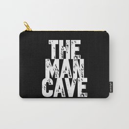 The Man Cave - inverse Carry-All Pouch | Typography, Black and White, Scary, Funny 