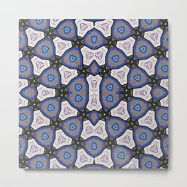 Ella pattern  Metal Print | Pattern, 70S, 80S, Pink, Jessica Mhone, Cute, Repeat Pattern, Minimalist, Black, Geometric 