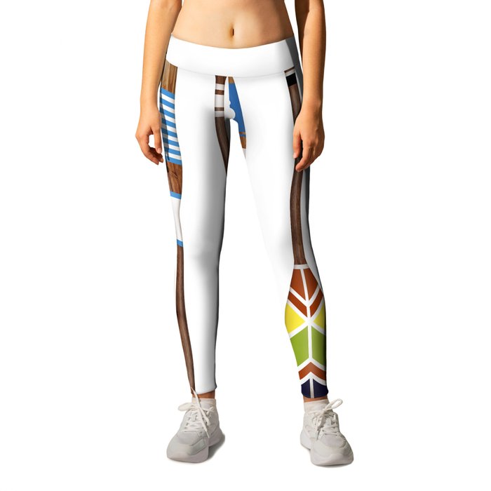 Lake life color paddles oar lake Leggings by gemini studio art by