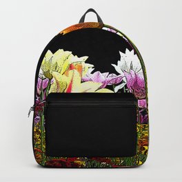 Tulips (black background) Backpack | Digital, Tulips, White, Rose, Flowers, Tulipsflowers, Red, Spring, Photo, Photographiy 