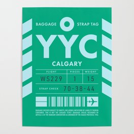 Luggage Tag D - YYC Calgary Canada Poster