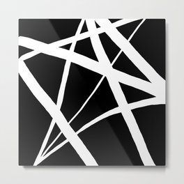 Geometric Line Abstract - Black White Metal Print | Pattern, Stars, Black, Constrast, Triangle, Graphicdesign, Bold, Black And White, Pop Art, Star 