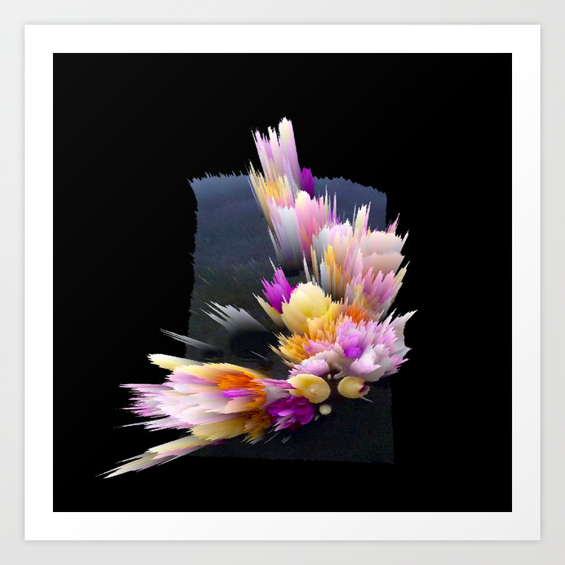 Flowers 3d Abstract Digital Painting Art Print By Katerina Ez