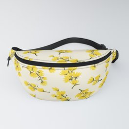 YELLOW FORSYTHIA FLOWER TWIG PATTERN Fanny Pack