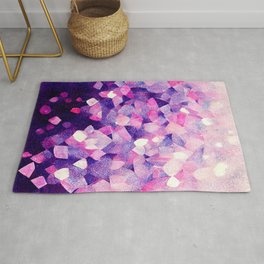 Pink and Purple Crystals Rug | Graphicdesign, Digital, Sparkling, Risograph, Gradient, Shimmering, Purple, Electricdream, Gem, Glittering 