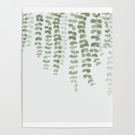Pastel Green Botanical Watercolor Poster