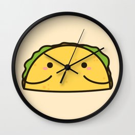 Happy taco Wall Clock | Cute, Sweettaco, Cartoonfood, Vectorillustration, Cutetaco, Cartoontaco, Taco, Drawing, Kawaiitaco, Yummyfood 