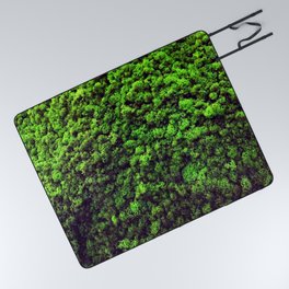 Dark Green Moss Picnic Blanket