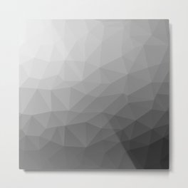 Grey Gradient Geometric Mesh Pattern Metal Print | Pattern, Graphic Design, Graphicdesign, Triangles, White, Geometry, Digital, Mesh, Black and White, Black 