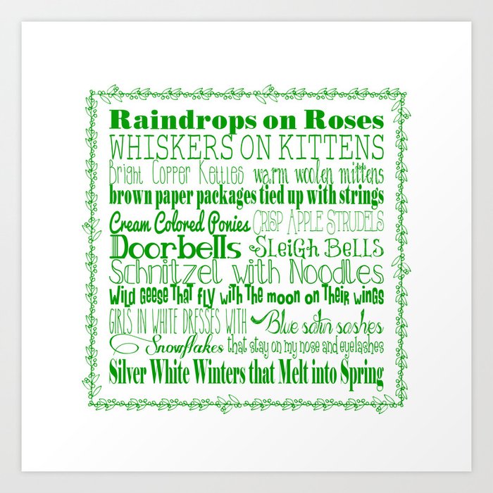 A Few Of My Favorite Things Green Art Print By Tiffanydawnsmith
