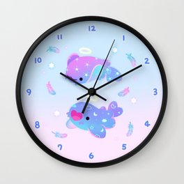 Angelshark Wall Clock | Pastel, Nature, Baby, Pink, Painting, Star, Cute, Kawaii, Sky, Plume 