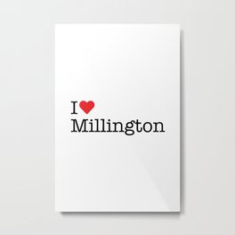 I Heart Millington, TN Metal Print | Graphicdesign, Red, Heart, Millington, Typewriter, Tn, Love, White, Tennessee 