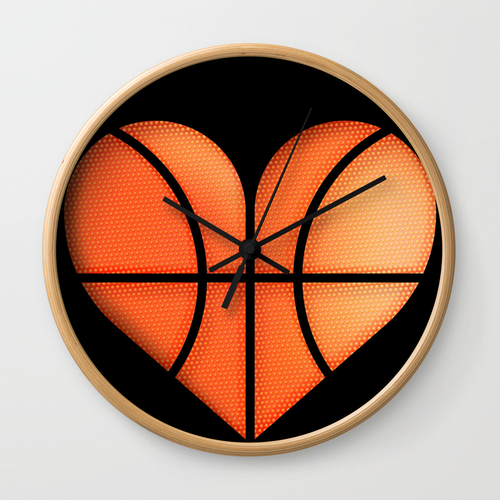 Basketball Heart Graphic Funny Gift For Valentine S Day Wall Clock