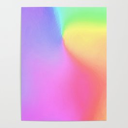 Fantasy Rainbow Purple, Pink, Yellow, Lime Abstract Art Poster
