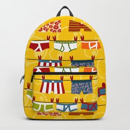 Underpants Laundry Backpack | Line, Curated, Underpants, Pattern, Drawing, Yellow, Clothes, Funny, Bubbles, Digital 