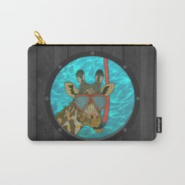 I think I'm lost Carry-All Pouch | Comic, Silly, Goggles, Scuba Diving, Snorkle, Mixed Media, Funny, Animal, Artlovepassion, Submarine 