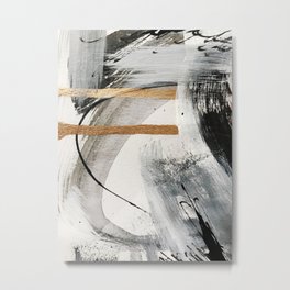 Armor [7]: a bold minimal abstract mixed media piece in gold, black and white Metal Print | Furniture, Painting, Gold, Tapestry, Phone, Interiordesign, Minimal, Curated, Modern, Wood 