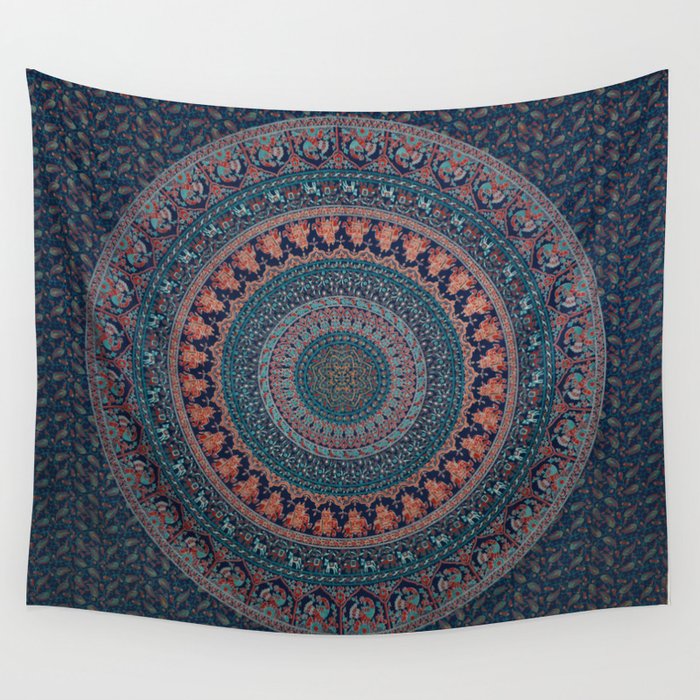 Aamiraa Hippie Blue Peacock Mandala Tapestry Bohemian Wall Hanging