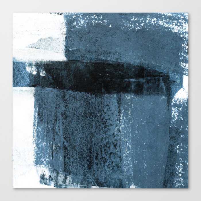 Torn Edges Blue Blue Grey And White Minimalist Abstract Painting