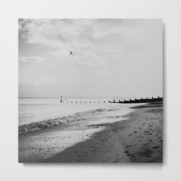 black and white Southwold beach photograph Metal Print | Nauticaldecor, Beachphotograph, Seascapeprint, Photo, Seagullprint, Landscapephotograph, Southwoldbeach, Southwoldphotograph, Englishcoastline, Englandphotograph 