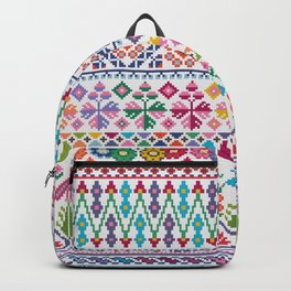 Palestinian Tatreez - Rainbow Colors - DecoElian Backpack | Color, Ukranian, Summer, Arab, Palestine, Tatreez, Proud, Rainbow, Jordan, Embroidery 