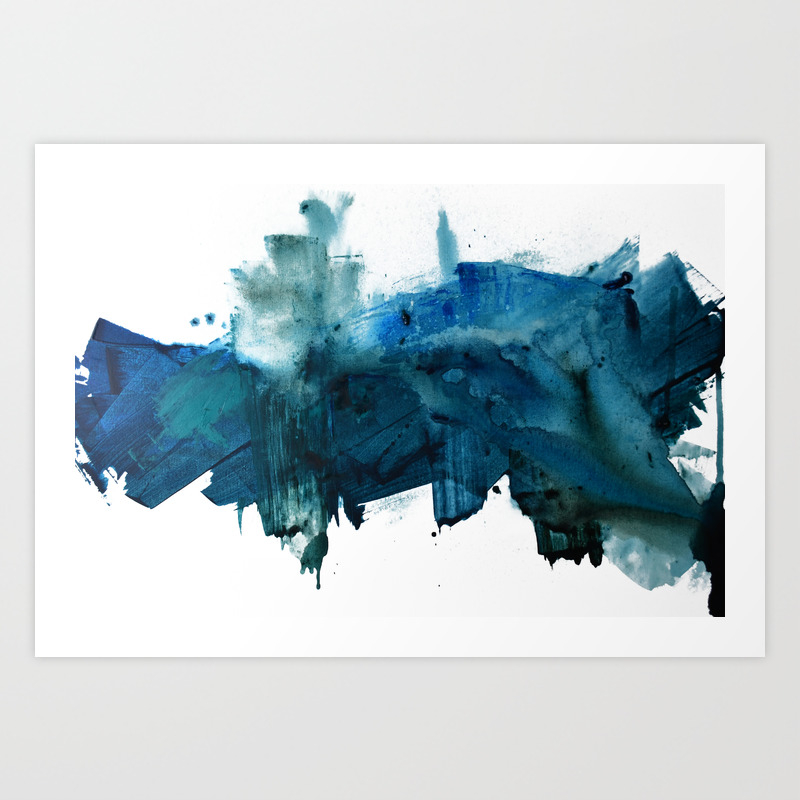 Change A Minimal Abstract Acrylic Painting In Blue And Green By