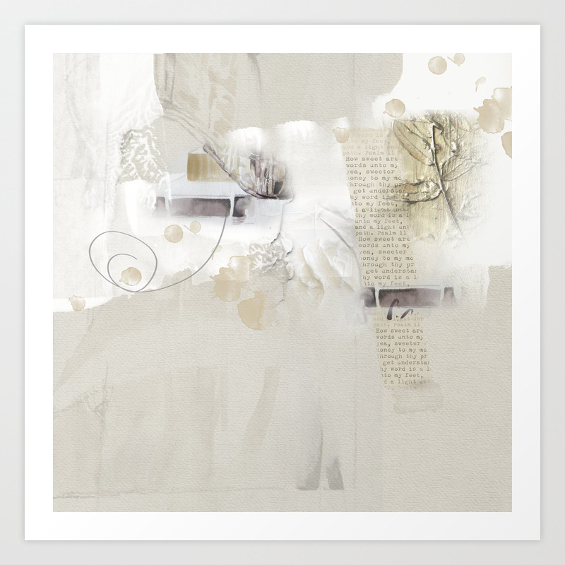 Abstract Tranquility 2 Soft Neutral Colour Collage Mixed