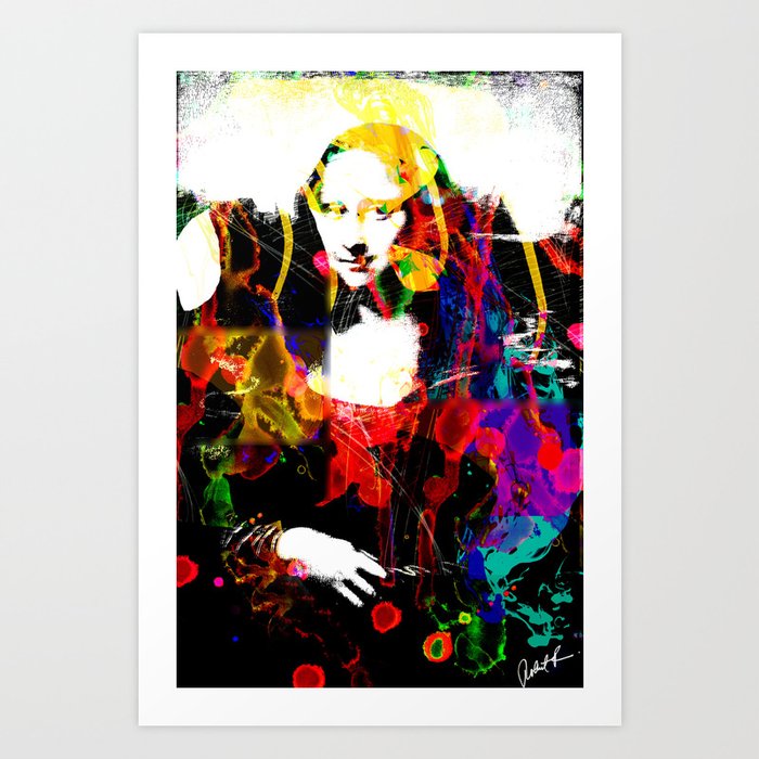 Mona Lisa Watercolor Large Pop Art Painting Modern Abstract Art