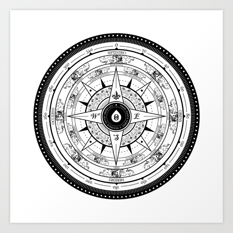 Compass Rose Art Print By 83drops Society6